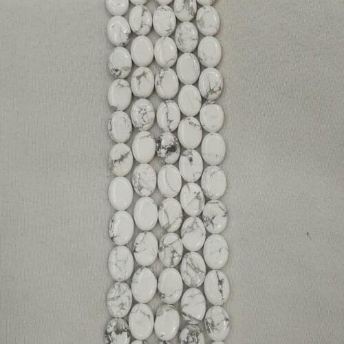 Wholesale 42pcs/lot Fashion good quality natural white howlite oval shape loose spacers beads 13x18mm for jewelry marking free