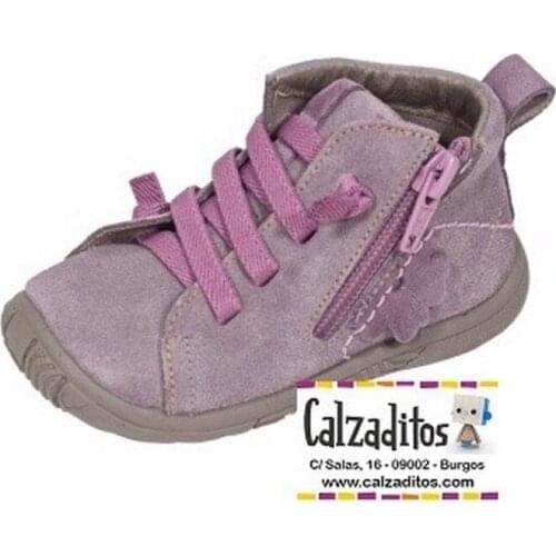 Casual type boots in wine color serraje leather for girl, from Zapy