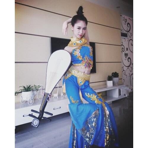 Clearance blue fairy costume for women fairy dance costumes dance flying clothing ancient festive dancer clothing