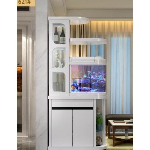 Partition cabinet with fish tank double-sided screen partition living room porch cabinet shoe cabinet integration