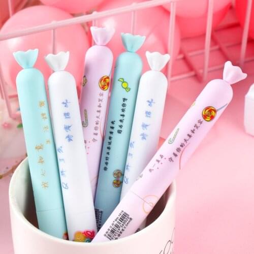 1pcs Cute Candy Colors Sausage Modeling Gel Pen Girl Kawaii Student School Stationery 0.5mm Creative Pen Black Ink