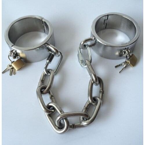 Detachable Metal Chian Stainless Steel Ankle Cuffs Adult Games BDSM Bondage Slave Restraints Legcuffs Sex Toys For Couples