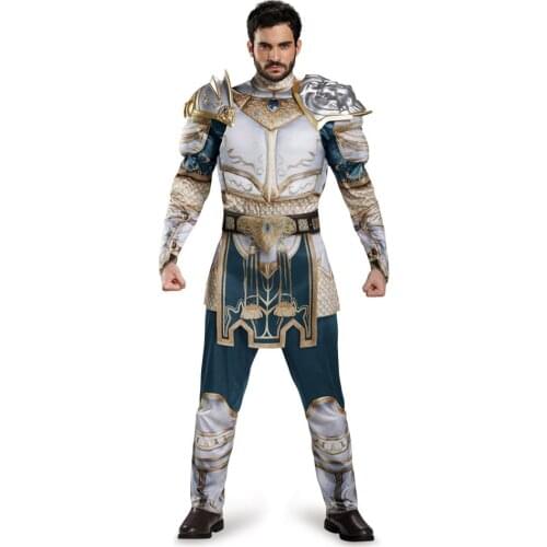 Snailify WOW Movie Character Cosplay Men Warcraft King Llane Muscle Costume Medieval King Costume Shield