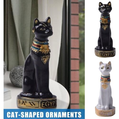 Newest Egyptian Cat Shape Statue Resin Vintage Decoration Home Car Desktop Ornament