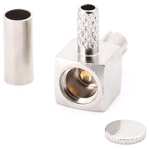 TS9 Male Plug RF Connector Right Angle 90 Degree Crimp Coaxial Adapter For RG174 RG316 LMR100 Cable