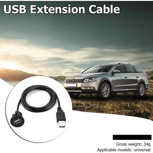 Car Dash Flush Extension Cable Mount USB Male to Female Socket Panel Universal Provide Device Charging Power practical
