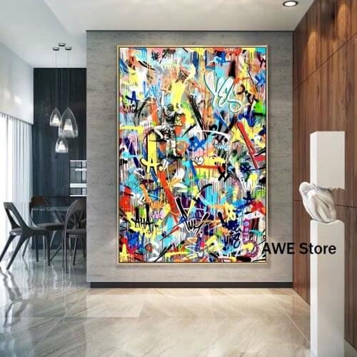 Street Graffiti Art Boy Canvas Paintings Abstract Art Posters and Prints Wall Art Pictures for Living Room Cuadros Home Decor