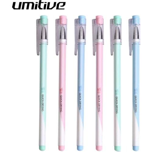 Umitive 1 pcs 0.5 mm Gel Pen Black Ink Ballpoint For Student Exam Spare Stationery School Office Supplies Random Color