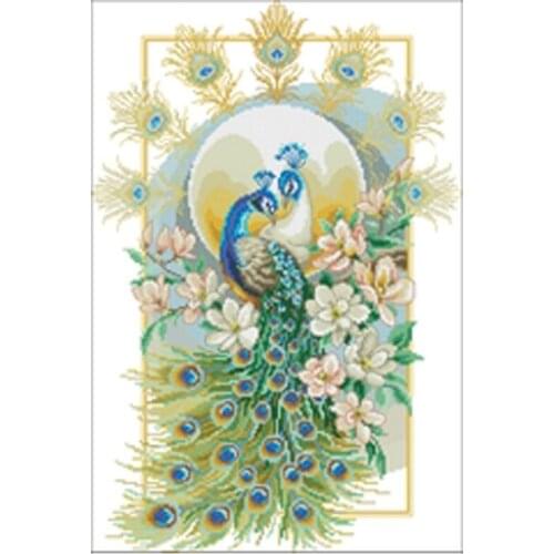 TOP peacock patterns Counted Cross Stitch 11CT 14CT 18CT DIY Chinese Cross Stitch Kits Embroidery Needlework Sets