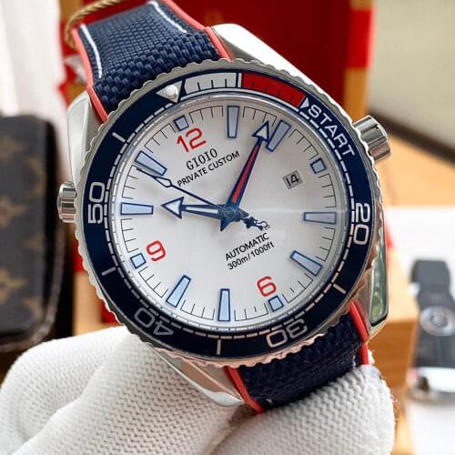 41mm High Quality Miyota 8215 Mens Automatic Movement Watch Rubber Strap Sapphire Glass Luminous Mechanical Wristwatch Men