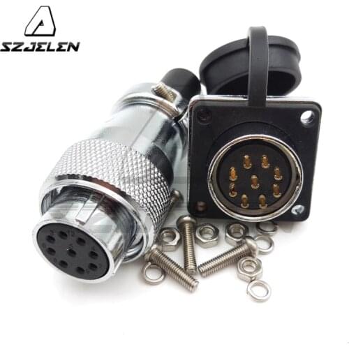 WF16 IP67 9pin Waterproof connectors, 9-pin waterproof connector cable Industrial wire connector, 9pin socket and plug