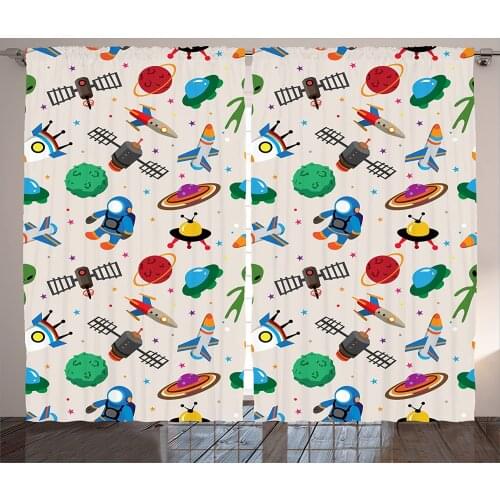 Space Window Curtains Space Cartoon Fantasy Universe Child Living Room Decor Curtains Bedroom Window Drapes Curtains for Kitchen