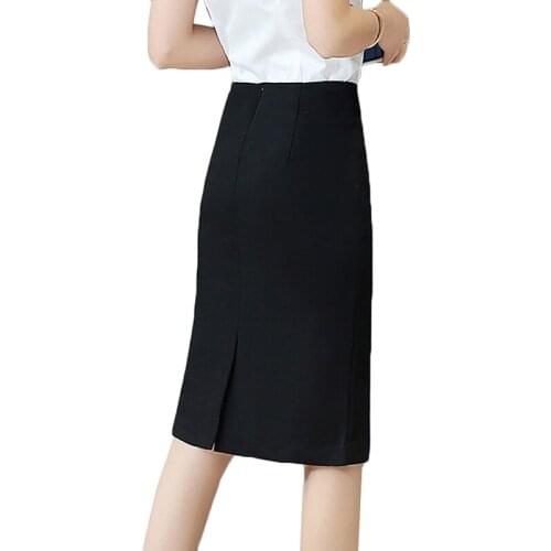 2020 Spring Summer Women Office Skirt Slim Sexy Solid Color High Waist Pencil Skirt Elegant Lady Plus Size Black Bag Hip Skirt
