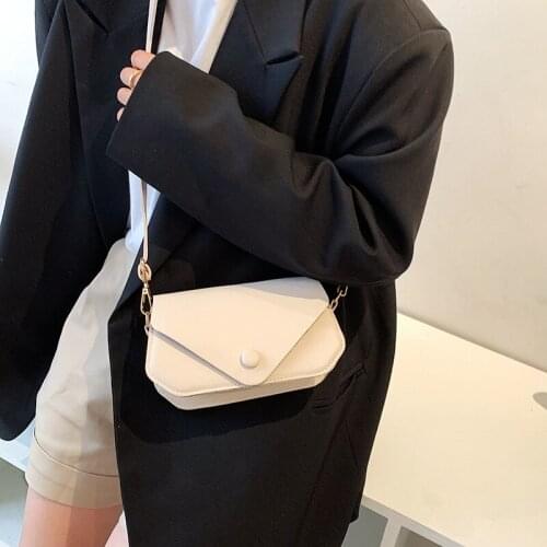 Female bag 2021 new small square bag pure color simple soft leather baguette bag casual underarm bag messenger bag handbag bag