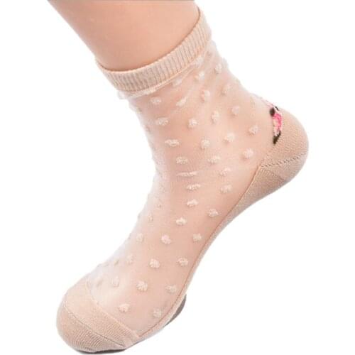 New Womens Breathable Ultra Thin Summer Transparent Breathable Elastic Socks Lace Floral Socks Packs Hot Sale 2019