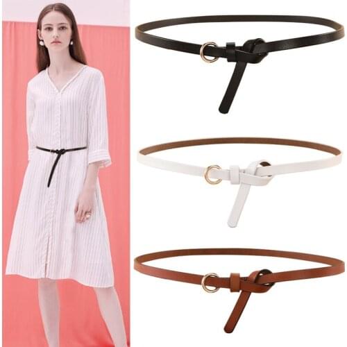 Genuine leather women belts female high quality jeans waist belt for women fashion gold round metal circle belt no pin buckle