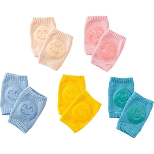 1 Pair Kids Smile Knee Pads Protector Non Slip Crawling Elbow Infants Toddlers Boy Girls Safety Knee Leg Warmer Baby Accessories