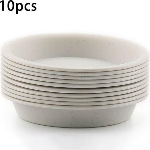 10pcs PP Round Succulent Plant Flower Pot Saucer Planter Trays Supplies Decor For Balconies, Living Rooms, Bedrooms Etc