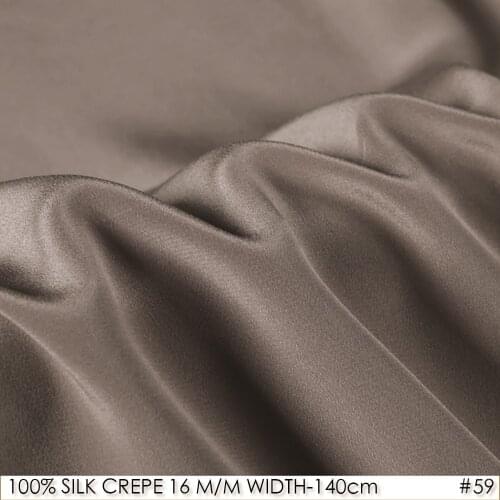 100% SILK CREPE DE CHINE 140cm width 16momme Natural Silk fabric for dress Reddish Gray NO59