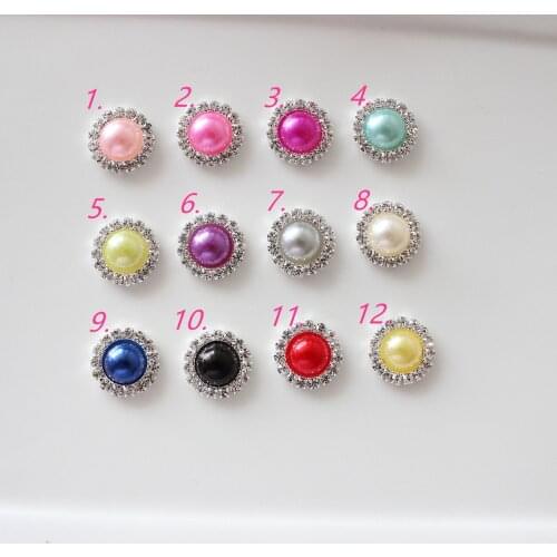 16mm pearl rhinestone button wedding embellishment headband DIY accessory flatback environmental protection plating 40pcs/lot