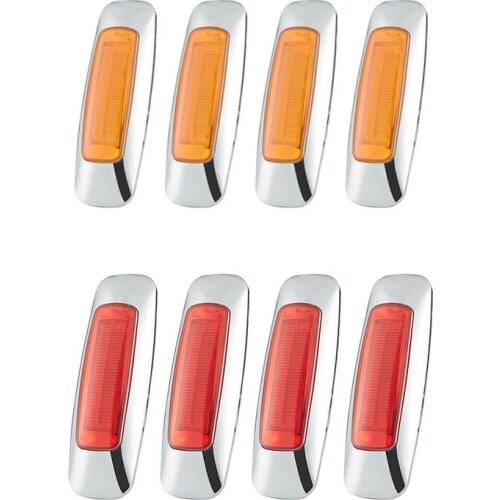 4Pcs LED Diode Light Warning Light Oval Clearance LED Side Marker Lamp for Truck Trailer Accessories