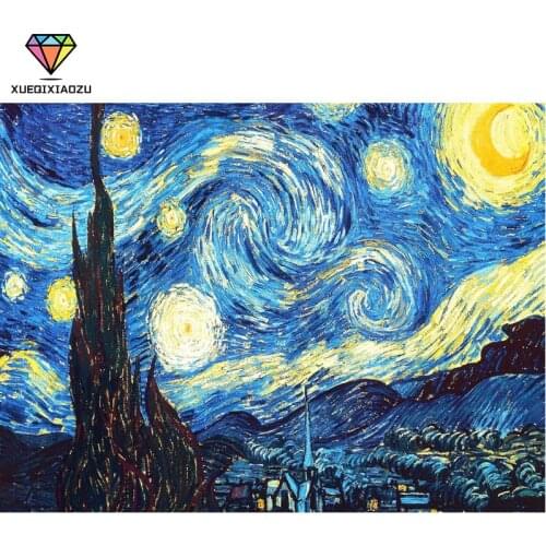 5D Diamond Painting Van Gogh Starry Sky FGX Abstract Painting Paste Diamond Embroidery Home Decoration Craft DIY Cross Stitch