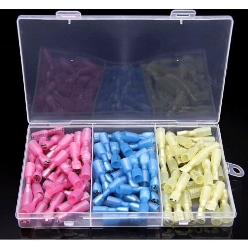 90Pcs Female Electrical Cable Connectors Heat Shrink Wire Spade Terminals 1/4" Quick Disconnect Waterproof Insulated Connectors