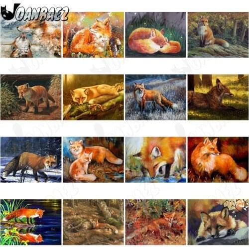 Animal Diamond Painting 5D Diy Fox Mosaic Forest Cross Stitch Patch Diamond Embroidery Abstract Childrens Handmade Gift Design
