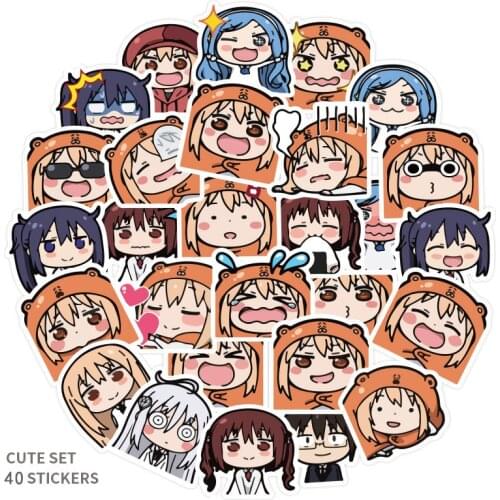 40pcs/set Anime Himouto Stickers Umaru chan Stickers for Cup Laptop Motorcycle Bike Skateboard Luggage Waterproof Stickers