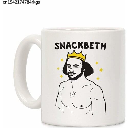 Snackbeth White 11 Ounce Ceramic Coffee Mug