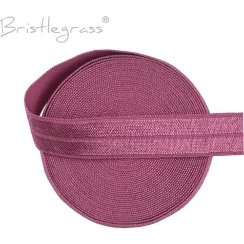 BRISTLEGRASS 5 Yard 5/8" 15mm Victorian Rose FOE Fold Over Elastics Spandex Satin Kid Hairband Headband Lace Trim Tie DIY Sewing