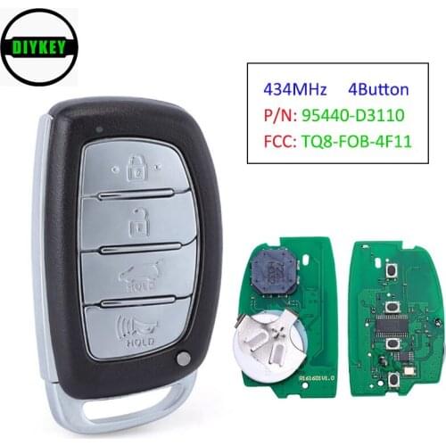 DIYKEY Smart Remote Key FOB PROX 434MHz 4 Button for Hyundai Tucson 2018 P/N: 95440-D3110 FCC ID: TQ8-FOB-4F11