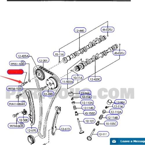 Eccentric shaft screw for Mazd a 3 OEM:99756-1025 99756-1035