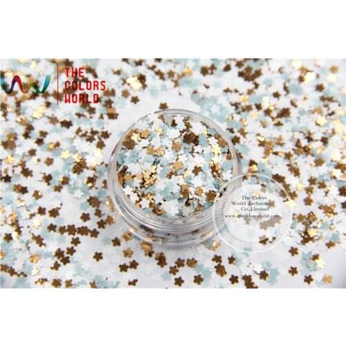 FHM3-297 Mix Colors Flower shapes Metallic luster 3.0MM Size Glitter for nail art makeup and DIY decoration