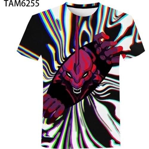 Evangelion Classic Japan Anime 3D Summer New Mens Womens Short Sleeve T-Shirt Boys Girls Childrens Street Cool Cute Top