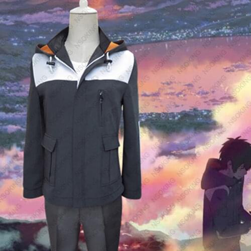 Hot Film Kimi no Na wa Coat Jacet Daily Uniform Your Name Tachibana Taki Cosplay Costume