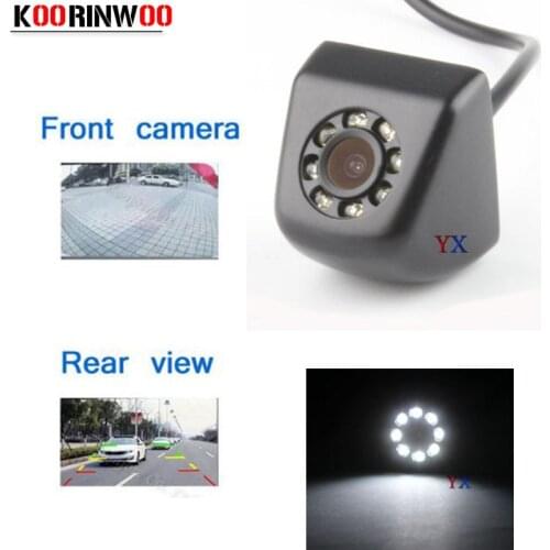 Koorinwoo Car Rear View Camera Front Cam 170 Degree Waterproof Black White Auto Parking Assistance Reversing Back Cam HD CCD