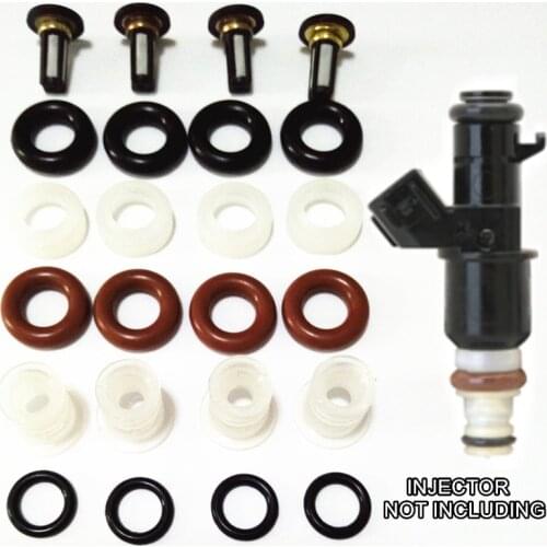 4set fuel injector repair kit for honda injection oem #16450 RCA-A01 16450PPAA01 15810-RAA-A01 replace filter orings washer caps