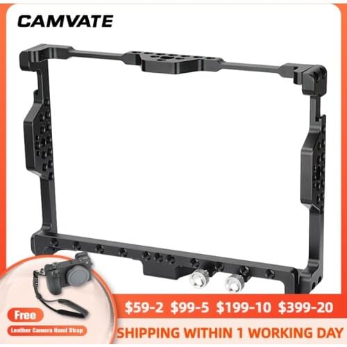 CAMVATE Directors Monitor Cage Bracket With 1/4" Mounting Points & Shoe Mounts Exclusively For LILIPUT H7 H7S 7" 4K Monitors