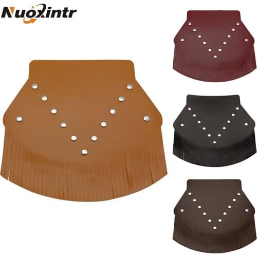 Nuoxintr Front Motorcycle Fender Mudguard Cover Leather Mud Flap Fringed For Indian Old School Chieftain Chief Vintage Custom