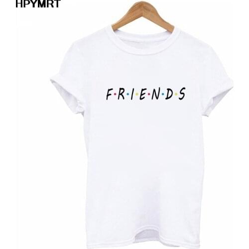 Summer Friends Letter Print T Shirt Women Short Sleeve Tshirt Korean Style Female Casual T-shirt Harajuku Tops Tee Clothing