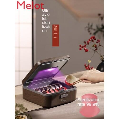 Tea Cup Disinfection Cabinet Household Small Desktop Mini Desktop Tea Set Disinfection Box Draining Dryer