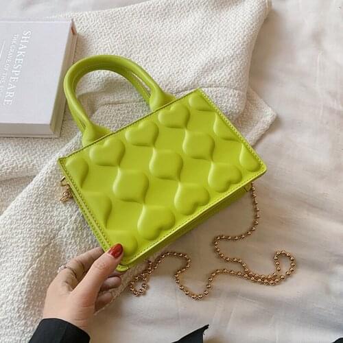 Fashion PU Leather Women Casual Mini Crossbody Handbag and Purses Shopper Shoulder Bag with Short Handle Chain 2021 Top-Handle