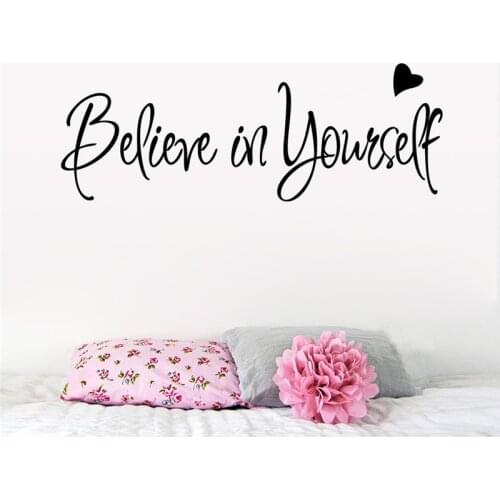 Believe In Yourself Inspirational Quotes Wall Stickers For Study Room Bedroom Home Decoration Vinyl Decals Mural Art