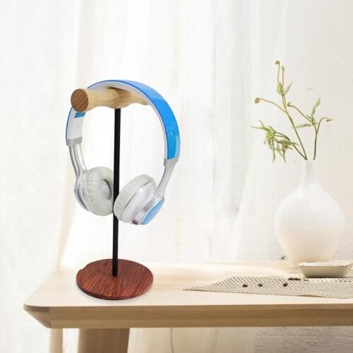 Desktop Gameing Headset Stand Earphone Bracket Innovative Wood Headphone Rack Display Stand Holder For Headset Earbuds