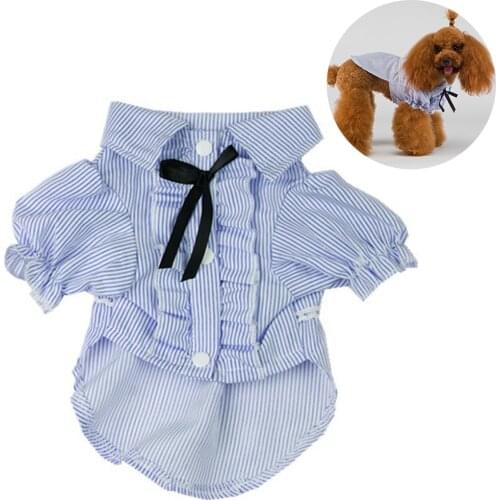 New Pure Cotton Dog Clothes Fashion Stripe Pattern Dog T-Shirt Top Pet Shirt Dog Jacket Coat For Spring And Summer Dropshipping