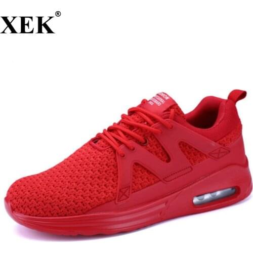 XEK 2018 New Running Sneakers For Men Comfortable Men Shoes Outdoor Mesh Air Cushion Sports Athletic Mens Trainers Shoes JH44