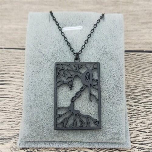 New Trendy Neuron Necklace in Rectangle Multipolar Neuron Biology Gift Psychology Jewellery Science Jewellery