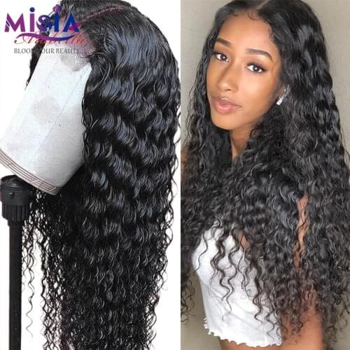 Deep Wave Frontal Wig 4X4 Brazilian Deep Wave WigTransparent Lace Wigs Wet 10-30Inch Wavy Deep Curly Lace Front Human Hair Wigs