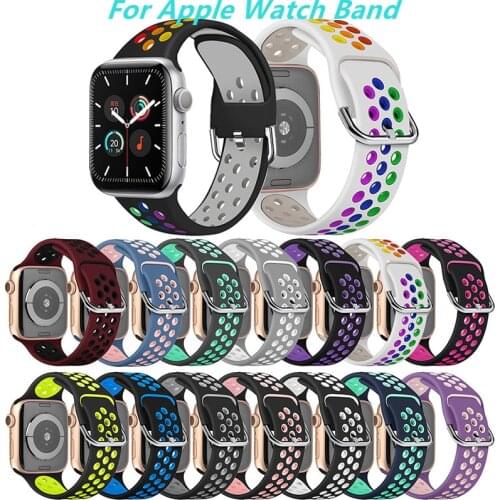 Strap For Apple Watch band 44mm 40mm for iwatch Bracelet series 5 4 3 2 1 6 SE 42mm 38mm rubber watchband Compatible accessories